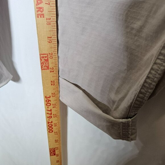 Vuori Womens Rip Stop Organic Cotton Elastic Waist Pants M Beige Cuffed Hem Gorp - Picture 9 of 11